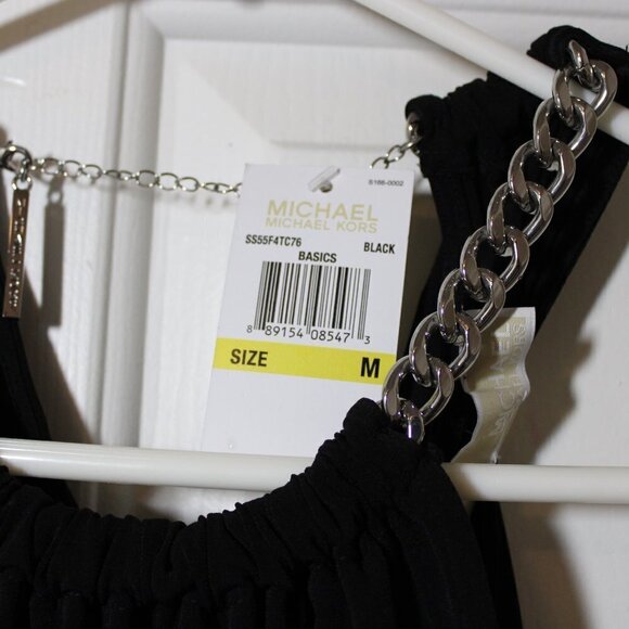🎄Michael Kors Black Chain-link Tank I Black I Size M I NWT - Picture 7 of 10